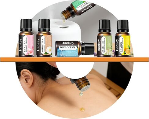 Ocean, White Tea, Jasmine, Lemon & Cherry Blossom Essential Oil Set, 5 x 10ml, Aromatherapy Oils for Diffuser, Daily Use in Saudi Arabia