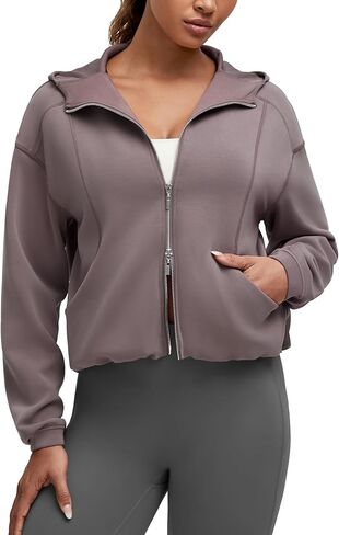 G4Free Smoofit Women's Two Way Full Zip Jackets Modal Soft Casual Hoodie with Pockets in Saudi Arabia