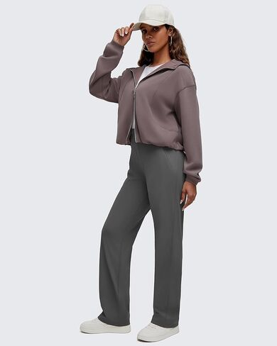 G4Free Smoofit Women's Two Way Full Zip Jackets Modal Soft Casual Hoodie with Pockets in Saudi Arabia