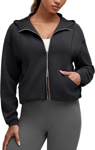G4Free Smoofit Women's Two Way Full Zip Jackets Modal Soft Casual Hoodie with Pockets in Saudi Arabia