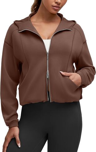 G4Free Smoofit Women's Two Way Full Zip Jackets Modal Soft Casual Hoodie with Pockets in Saudi Arabia