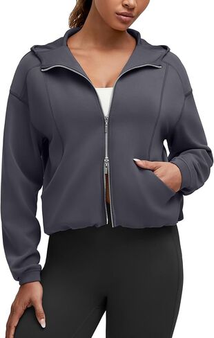 G4Free Smoofit Women's Two Way Full Zip Jackets Modal Soft Casual Hoodie with Pockets in Saudi Arabia