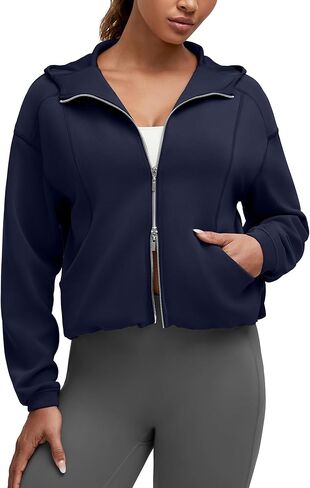 G4Free Smoofit Women's Two Way Full Zip Jackets Modal Soft Casual Hoodie with Pockets in Saudi Arabia