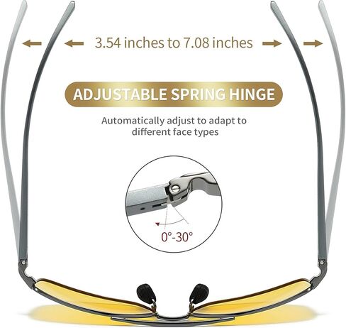 SUNGAIT Night Driving Glasses Rectangular bundle with Lightweight Metal Frame Style in Saudi Arabia