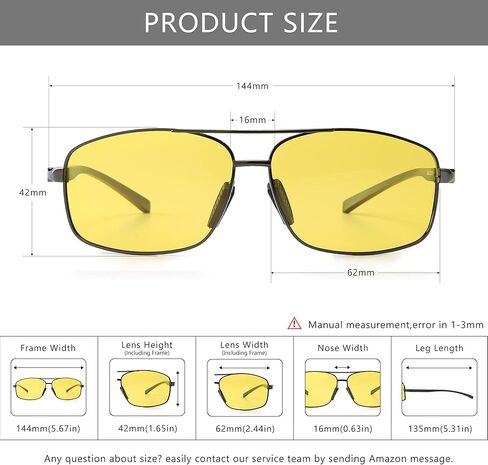 SUNGAIT Night Driving Glasses Rectangular bundle with Lightweight Metal Frame Style in Saudi Arabia