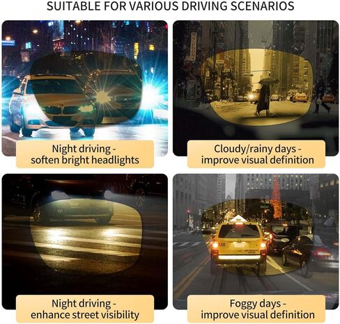 SUNGAIT Night Driving Glasses Rectangular bundle with Lightweight Metal Frame Style in Saudi Arabia