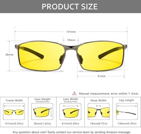 SUNGAIT Night Driving Glasses Rectangular bundle with Lightweight Metal Frame Style in Saudi Arabia