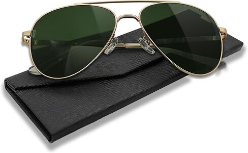 100% Real Glass Aviator 60mm USA Premium Pilot Sunglasses Men/Women UV400 Protection Non-Polarized in Saudi Arabia