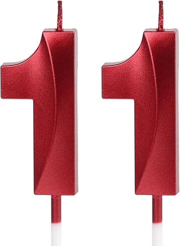 11th & 1st Birthday Candles, Red Number 11 1 Glitter Candle for Cake, Happy Birthday Cake Topper Decoration for Him Her Birthday Anniversary Wedding Celebration Party Supplies(Red,11) in Saudi Arabia