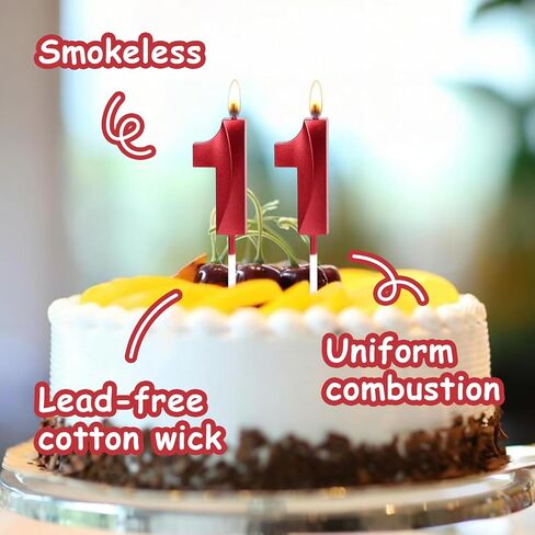 11th & 1st Birthday Candles, Red Number 11 1 Glitter Candle for Cake, Happy Birthday Cake Topper Decoration for Him Her Birthday Anniversary Wedding Celebration Party Supplies(Red,11) in Saudi Arabia