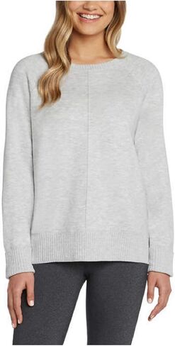 Max & Mia Ladies' Seamfront Heather Gray Crew Neck Pullover in Kuwait