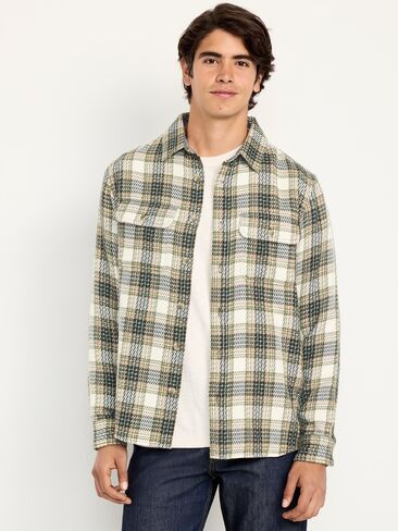 Old Navy Loose Fit Textured Plaid Pocket Shirt - WILLOW TREE in Saudi Arabia