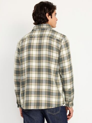 Old Navy Loose Fit Textured Plaid Pocket Shirt - WILLOW TREE in Saudi Arabia