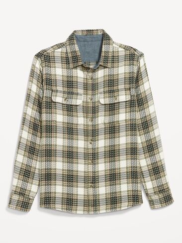 Old Navy Loose Fit Textured Plaid Pocket Shirt - WILLOW TREE in Saudi Arabia