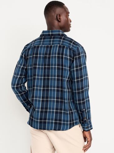 Old Navy Loose Fit Textured Plaid Pocket Shirt - In the Navy in Saudi Arabia