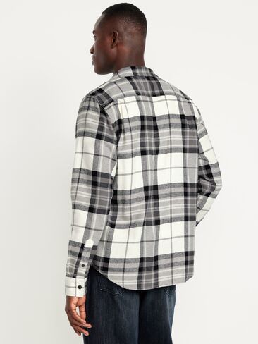 Old Navy Plaid Flannel Pocket Shirt - Cream Plaid in Saudi Arabia