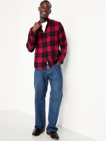 Old Navy Plaid Flannel Pocket Shirt - Red Plaid in Saudi Arabia