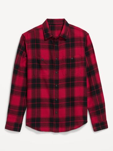 Old Navy Plaid Flannel Pocket Shirt - Red Plaid in Saudi Arabia