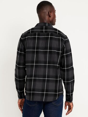 Old Navy Plaid Flannel Pocket Shirt - Black Plaid in Saudi Arabia