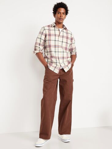 Old Navy Classic Fit Everyday Plaid Poplin Shirt - Red/White Plaid in Saudi Arabia