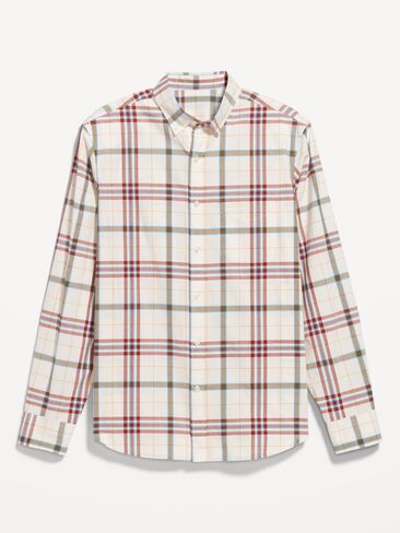 Old Navy Classic Fit Everyday Plaid Poplin Shirt - Red/White Plaid in Saudi Arabia
