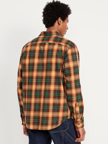 Old Navy Classic Fit Everyday Plaid Poplin Shirt - Yellow/Green Plaid in Saudi Arabia
