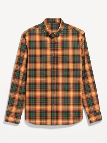 Old Navy Classic Fit Everyday Plaid Poplin Shirt - Yellow/Green Plaid in Saudi Arabia