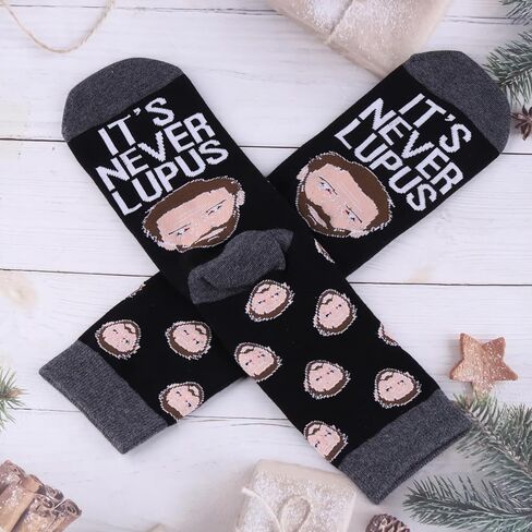 G2TUP Doctor Gregory Socks TV Series Inspired Gift It's Never Lupus Socks For TV Series Fans Doctor Gregory Merch in Saudi Arabia