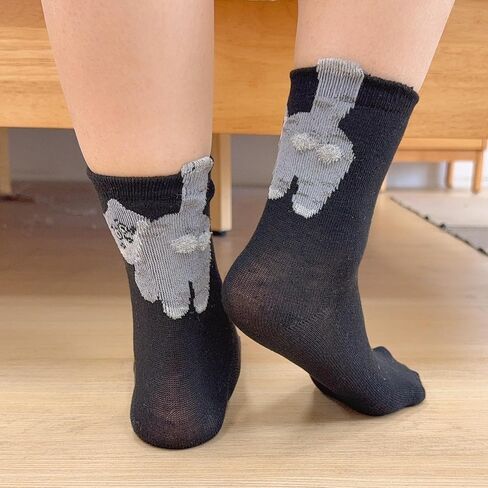 3pairs Cartoon Cute Cat Balls Socks Black,white and Grey Color Middle Tube Socks Women Men Daily Wear Hosiery in Saudi Arabia