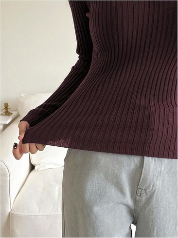 Floerns Women's Casual Long Sleeve Sweater Notched V Neck Knitted Pullover Tops in Saudi Arabia