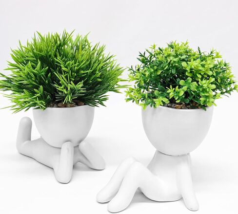 Uguisu Black 2 pcs Fake Plants, Small Artificial Plants, Faux Plants Indoor for Home Decor, Office, Bathroom, Bookshelf, Room, Desk Accessories-Black in Saudi Arabia