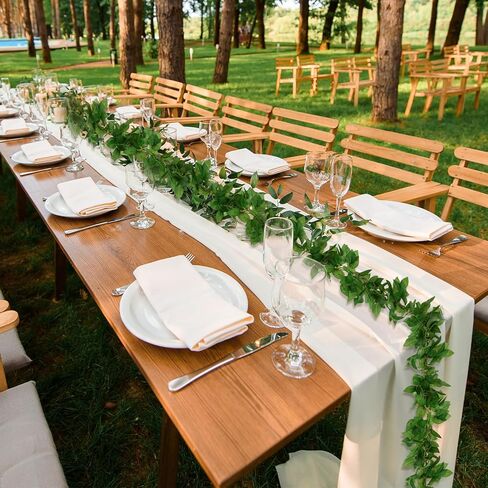 Giegxin 3 Pcs 6ft Green Artificial Silk Rose Leaf Table Garland, Hanging Greenery Vine Fake Greenery Hanging Plants Leaf Garland Decoration for Home Bedroom Wall Party Wedding Decor in Saudi Arabia