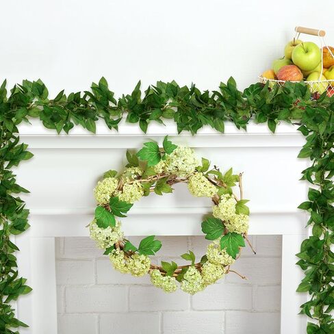 Giegxin 3 Pcs 6ft Green Artificial Silk Rose Leaf Table Garland, Hanging Greenery Vine Fake Greenery Hanging Plants Leaf Garland Decoration for Home Bedroom Wall Party Wedding Decor in Saudi Arabia