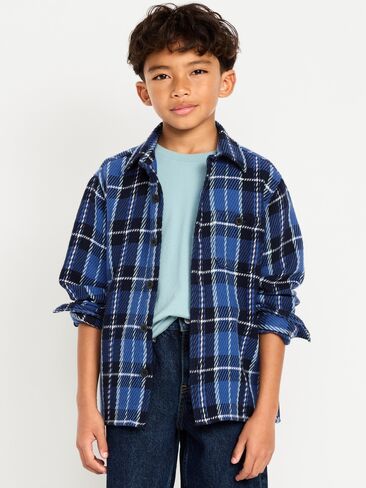 قميص منقوش بأكمام طويلة للاولاد من Old Navy - ازرق منقوش in Saudi Arabia