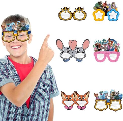 مجموعة حفلات Zootopia2 مكونة من 12 قطعة من KKOND، نظارات زخرفية للحفلات، نظارات زخرفية للحفلات التنكرية، مناسبة لحفلات أعياد ميلاد Zootopia، هدايا حفلات أعياد ميلاد الأطفال in Kuwait