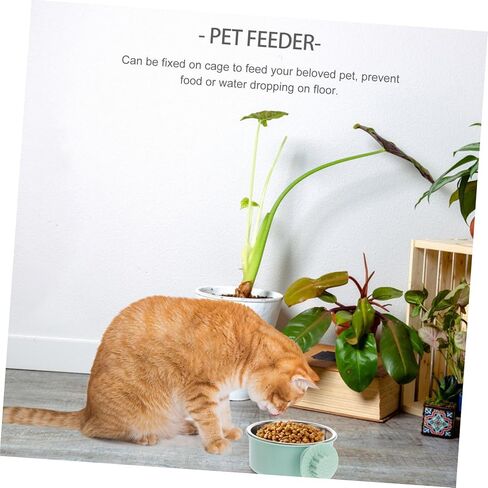 POPETPOP Dog Crate Water Bowl No Spill : Removable Stainless Steel Dog Bowl Hanging Pet Food Dish for Puppy Cat Rabbit, Easy to Clean(Grey, 5.31 X 5.31 X 2.36 Inches) in Kuwait