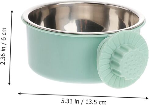 POPETPOP Dog Crate Water Bowl No Spill : Removable Stainless Steel Dog Bowl Hanging Pet Food Dish for Puppy Cat Rabbit, Easy to Clean(Grey, 5.31 X 5.31 X 2.36 Inches) in Kuwait