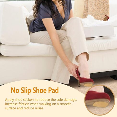 Non Slip Shoe Pads,Shoe Bottom Grip Anti Slip Silica Gel Self Adhesive Anti Slip Sole Protector for Heels (Beige 8pcs) in Saudi Arabia