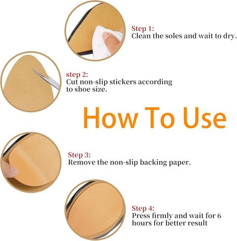 Non Slip Shoe Pads,Shoe Bottom Grip Anti Slip Silica Gel Self Adhesive Anti Slip Sole Protector for Heels (Beige 8pcs) in Saudi Arabia