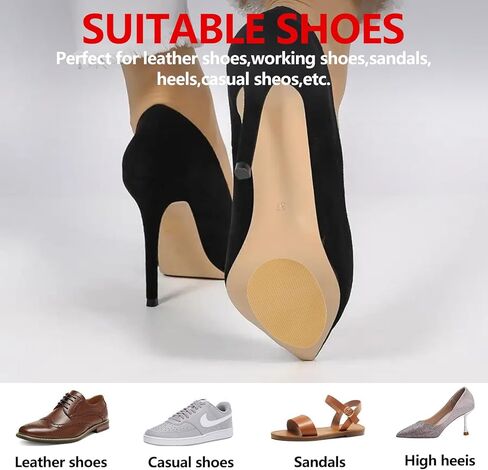 Non Slip Shoe Pads,Shoe Bottom Grip Anti Slip Silica Gel Self Adhesive Anti Slip Sole Protector for Heels (Beige 8pcs) in Saudi Arabia