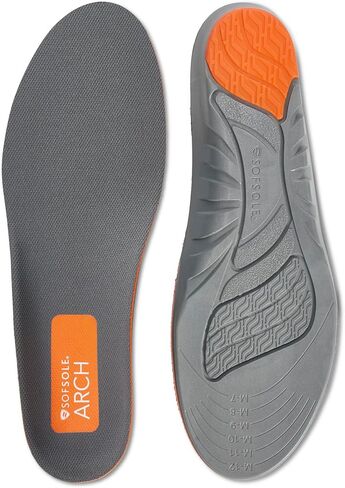 Sof Sole Arch TTF Insoles - Contoured Arch Support for Plantar Fasciitis, Heel Pain Relief, Foot Fatigue, and Blister Prevention - Gel Cushioning, Trim-to-Fit, Walking, Active Lifestyles, Men's 7-13 in Saudi Arabia