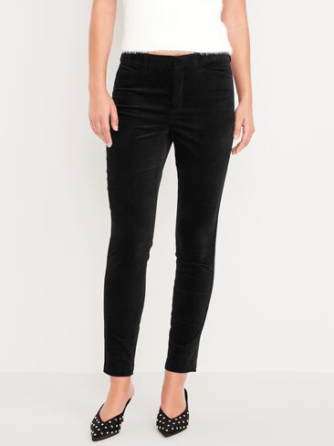 Old Navy High-Waisted Velvet Pixie Skinny Ankle Pants - Black Jack in Kuwait