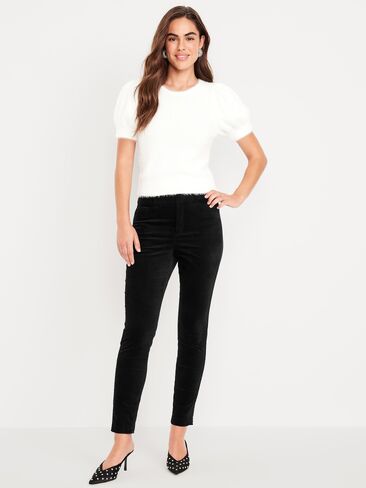 Old Navy High-Waisted Velvet Pixie Skinny Ankle Pants - Black Jack in Kuwait