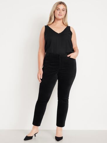 Old Navy High-Waisted Velvet Pixie Skinny Ankle Pants - Black Jack in Kuwait
