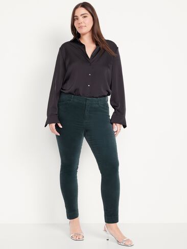 Old Navy High-Waisted Velvet Pixie Skinny Ankle Pants - Glorious Pine in Kuwait
