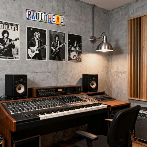 خمر الجدار الديكور Radiohead موسيقى الروك البلد الفرقة شارع تسجيل بار معدن القصدير تسجيل ملصق in Saudi Arabia