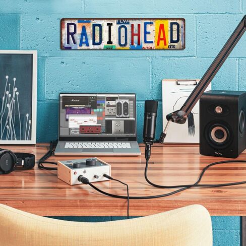 خمر الجدار الديكور Radiohead موسيقى الروك البلد الفرقة شارع تسجيل بار معدن القصدير تسجيل ملصق in Saudi Arabia