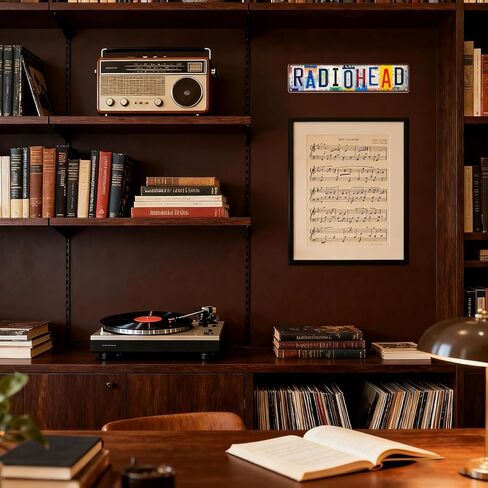 خمر الجدار الديكور Radiohead موسيقى الروك البلد الفرقة شارع تسجيل بار معدن القصدير تسجيل ملصق in Saudi Arabia