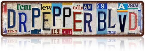 Vintage Wall Decor Dr.Pepper Blvd Street Sign Metal Tin Signs for Bar Home Man Cave Cafe 16 x 4 Inches in Saudi Arabia