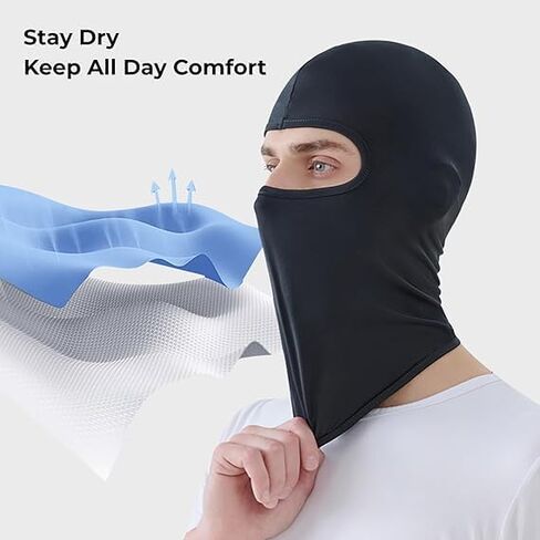 2pcs Ultra-Comfortable Balaclava Face Mask - Breathable 4-Way Stretch Technology for Running, Cycling, Skiing All-Season Black Performance Mask in Saudi Arabia